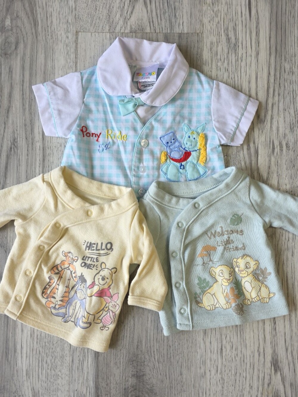 Vintage Disney & Mayfair Baby Preemie 0-3M 3-Piece Lot